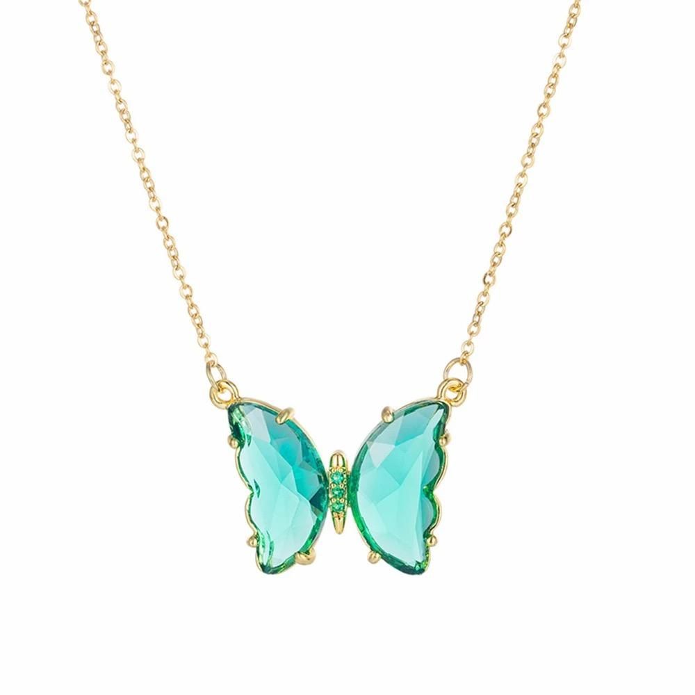 Crystal butterfly pendant necklace for women and Girls